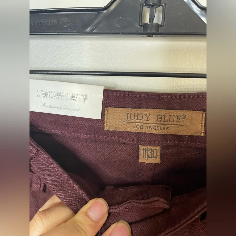 Judy Blue NWT Berry Wide Leg High Riss Tummy Control Jeans Sz 30 - Picture 5 of 10